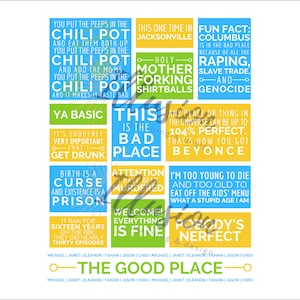 The Good Place Quotes Wall Art | DIGITAL DOWNLOAD | Digital Art | Poster | Print | Eleanor Shellstrop | Chidi Anagonye