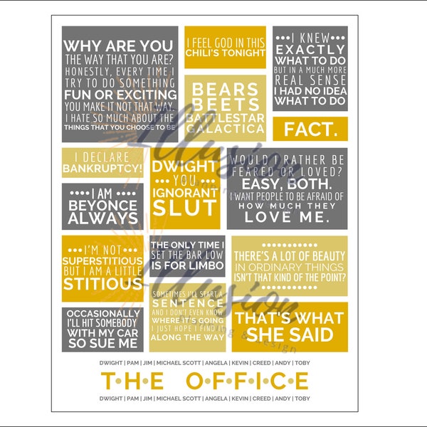 The Office Quotes Wall Art | DIGITAL DOWNLOAD | Digital Art | Poster | Print | Michael Scott | Dwight Schrute