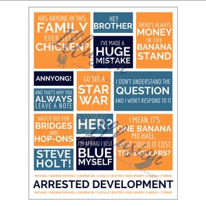 Arrested Development Quotes Wall Art | DIGITAL DOWNLOAD | Digital Art | Poster | Print | Bluth
