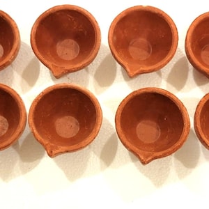 Clay Diya for Diwali Oil Wick Diya Diwali Decoration Indian Oil Lamp For Pooja Decorative Clay Diya Handmade  Diwali Decor