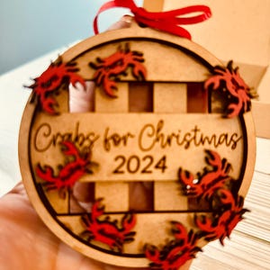 Ornamento personalizzato a forma di granchio per la famiglia