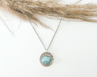 Larimar Sunrise Sterling Silver Pendant