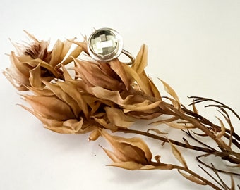 Green Quartz Sterling Silver Ring size 8.25