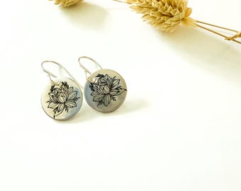 Sterling Silver Lotus Earrings