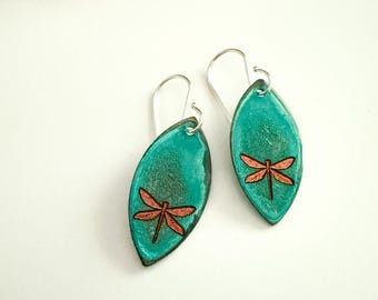 Copper + Patina Dragonfly Earrings