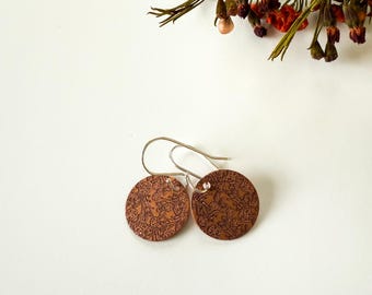 Copper Floral Earrings
