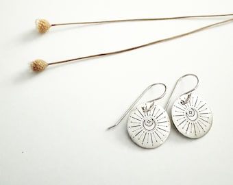 Shine & Align Earrings Sterling Silver Spiritual Cosmic Moon