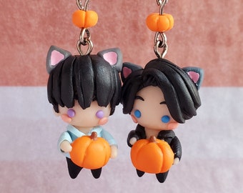 Wolf & Cat handmade clay Charms