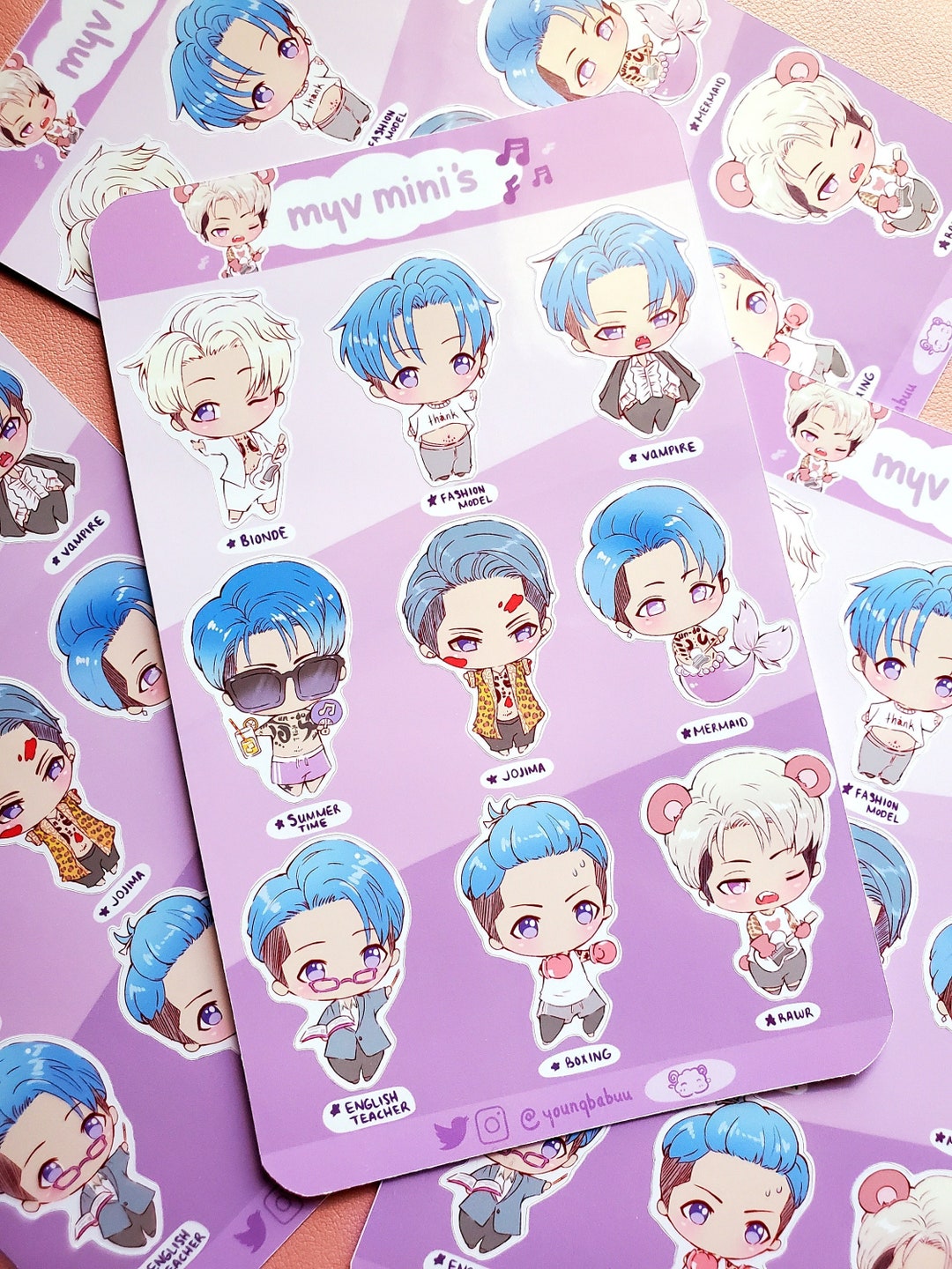 Sticker Mps Mini Note Myv Mini's Sticker Sheet - Etsy