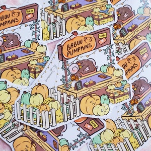 Babuu Pumpkins Stand Sticker - die cut, 3.5 inch&quot; x 2.75&quot; inch