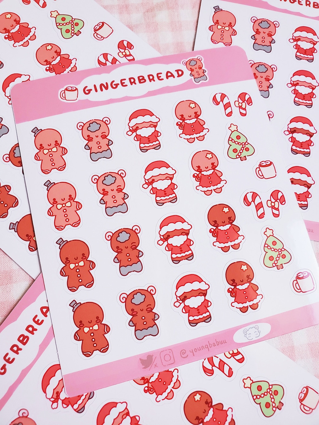 Gingerbread Sticker Craft Gingerbread Sticker Sheet - Etsy