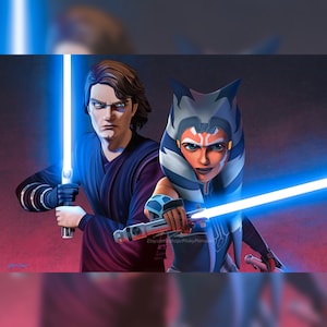 Star Wars: The Clone Wars Anakin and Ahsoka Giclee print