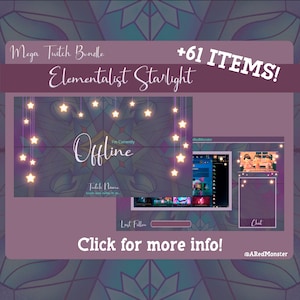 Elementalist Starlight Twitch MEGA BUNDLE! All you need to set up your stream +61 Items