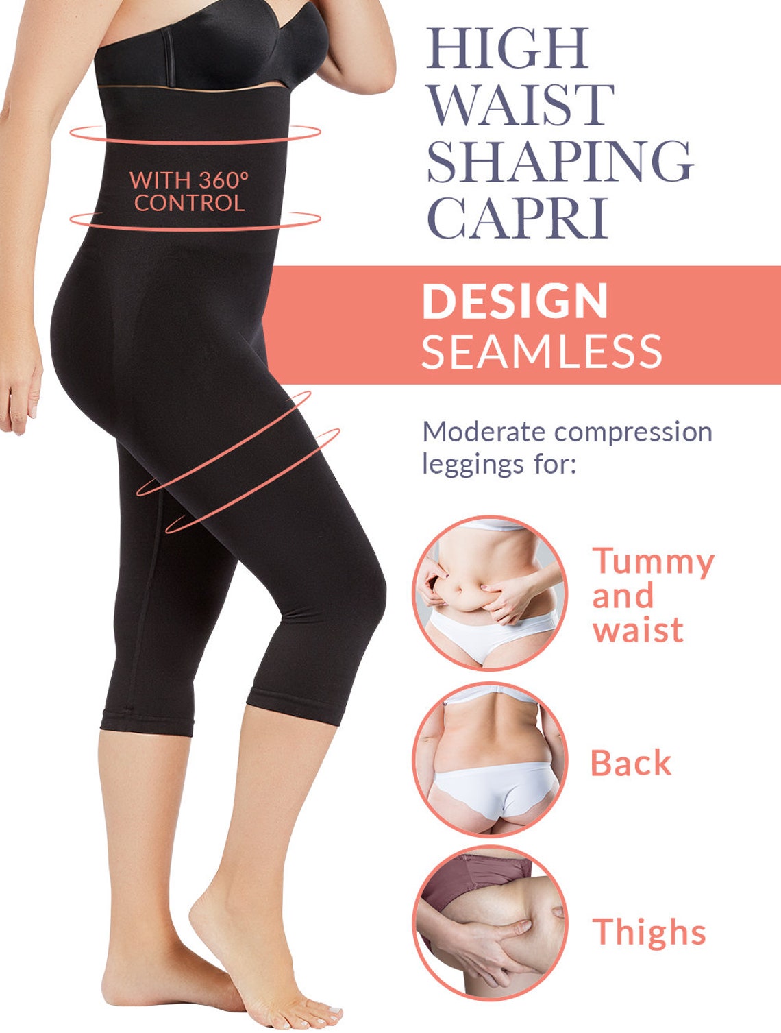 High Waist Shaping Capri Etsy