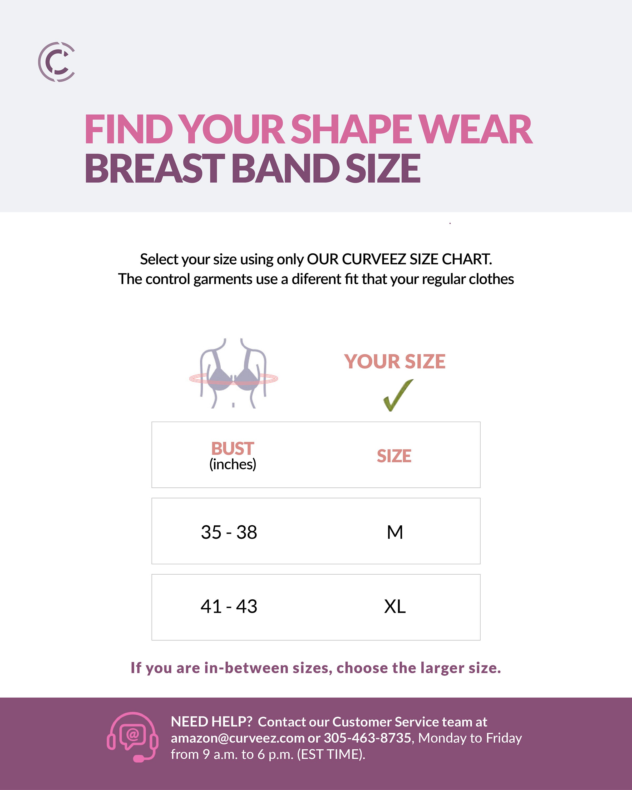 CURVEEZ Post Surgical Breast Implant Stabilizer and Compression Band