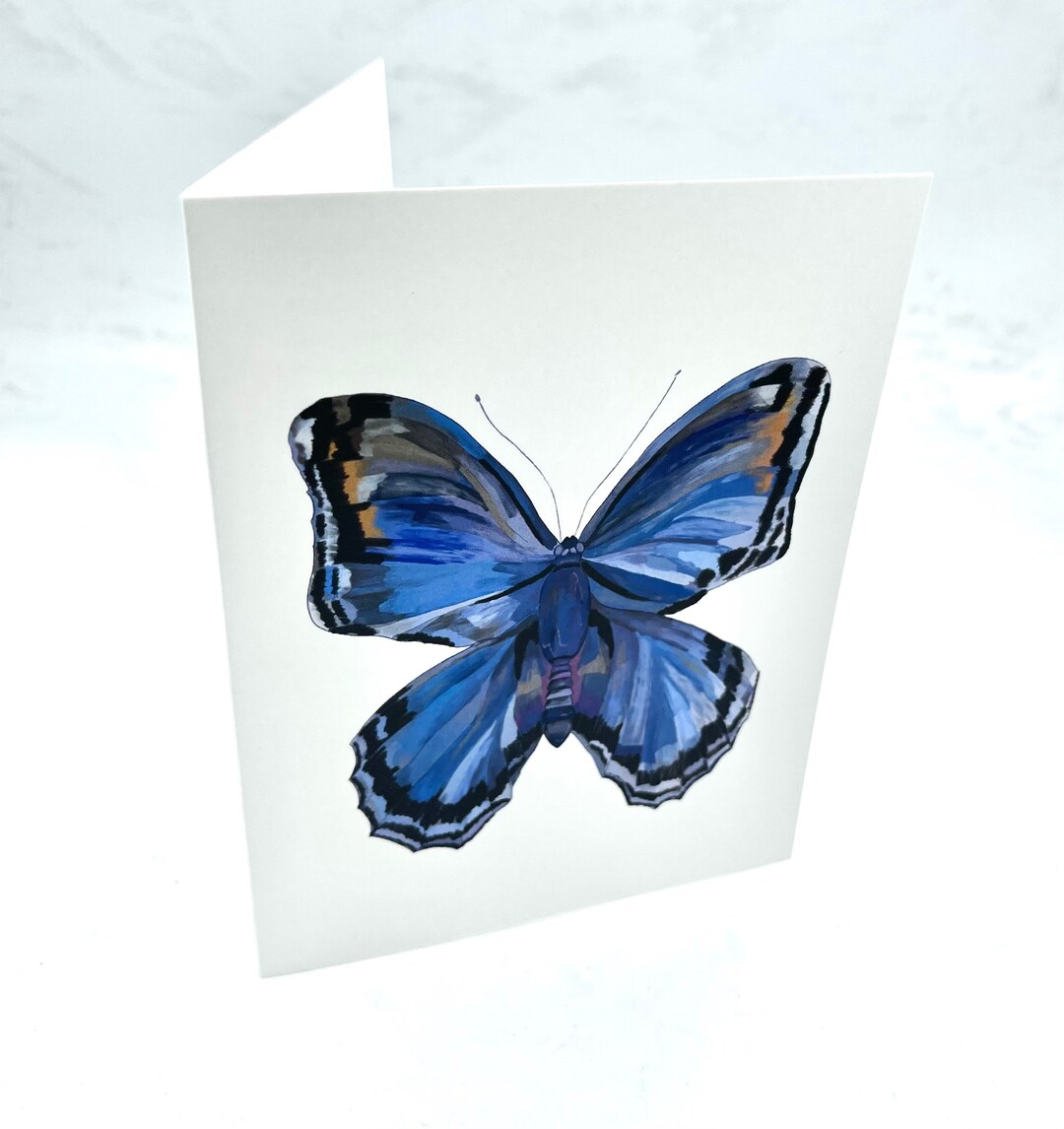 Blue Butterfly Card With Envelope - Etsy