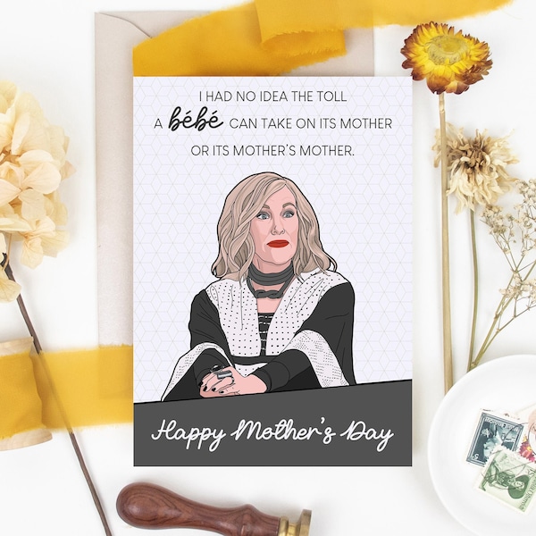 Moira Rose bébé Schitt’s Creek Mothers Day Card, Funny Gift for Mom, New Mom, Grandmother, Motherhood, Happy Mothers Day, Handmade, Blank