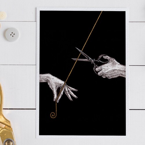 Thread of Life Ancient Greek Mythology Art Print Hand Etsy