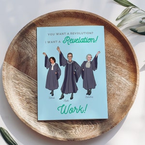 Höchste Gericht Frauen handgemachte Grußkarte, feministische Geschenk, Jura Studenten Geschenk, Ruth Bader Ginsburg, Schuyler Schwestern Frauenrechte