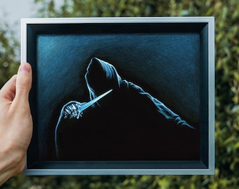 Lámina artística del Guantelete del Rey Brujo Nazgul, arte mural melancólico, decoración de estantería de biblioteca de fantasía