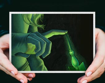 Lámina artística de la Bella Durmiente con el Huso Maldito, decoración de pared de cuento de hadas medieval de la Princesa Aurora