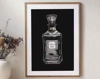 Impresión artística hecha a mano con botella de poción mágica de Skelegrow, decoración de Dark Academia, boticario vintage, estética de mago brujo, regalo para amantes de los libros de fantasía