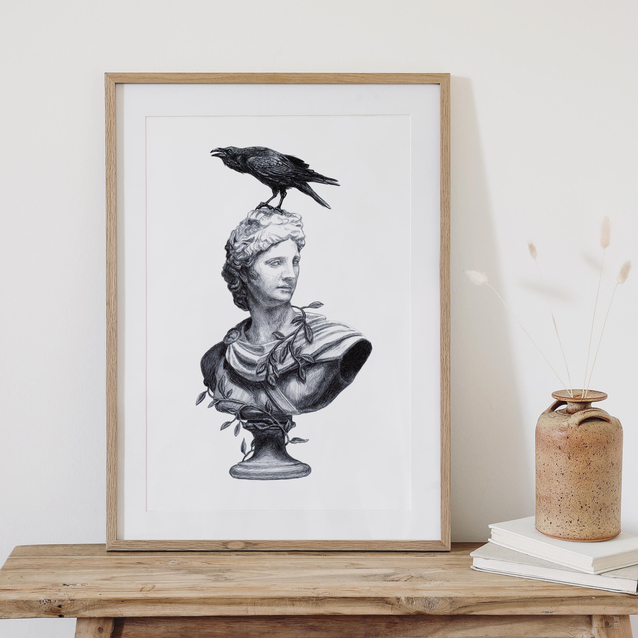Apollo Ancient Greek Mythology Handmade Art Print, Dark Academia Wall  Décor, Aesthetic Room Décor, Book Lover Gift, Apollo and Raven Statue -  Etsy Sweden, image size:2500x2500