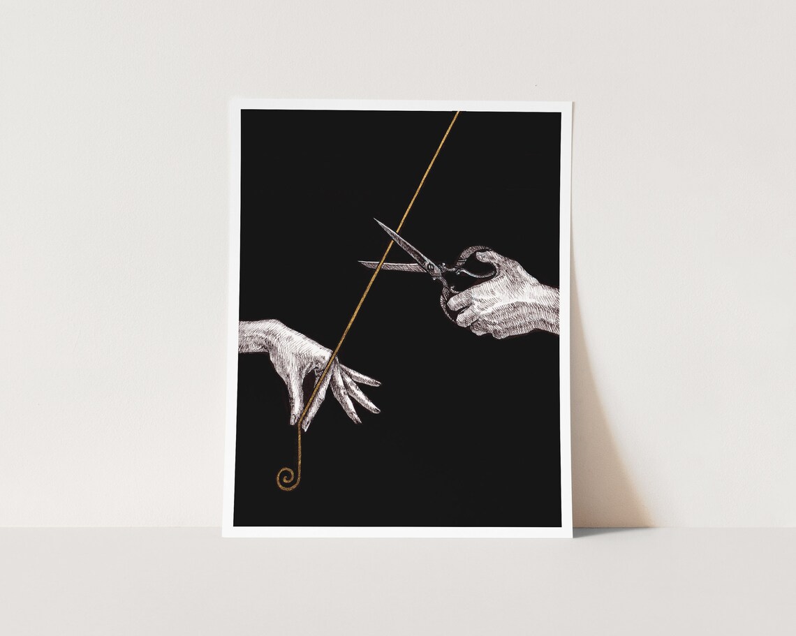 Thread of Life Ancient Greek Mythology Art Print Hand Etsy