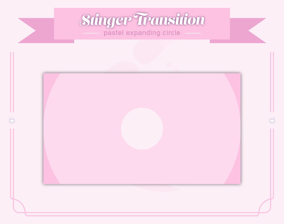 Pink Transitor Stinger Transition - Pastel Pink Circular Minimalistic - Etsy