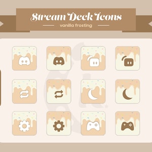 Elgato Stream Deck Icons - Vanilla Frosting Minimalistisches Kuchen Dessert [182 Count]