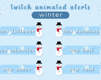 Twitch Streaming Animated Alerts - Winter Snow