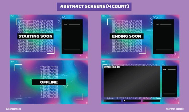 Twitch/ YouTube Stream Screens/Overlays Abstract image 1