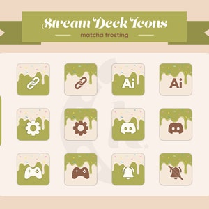 Elgato Stream Deck Icons Matcha Frosting Minimalistic Cake Dessert 182 Count image 1