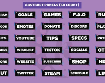 Twitch Stream Panels - Abstract (30 Count)