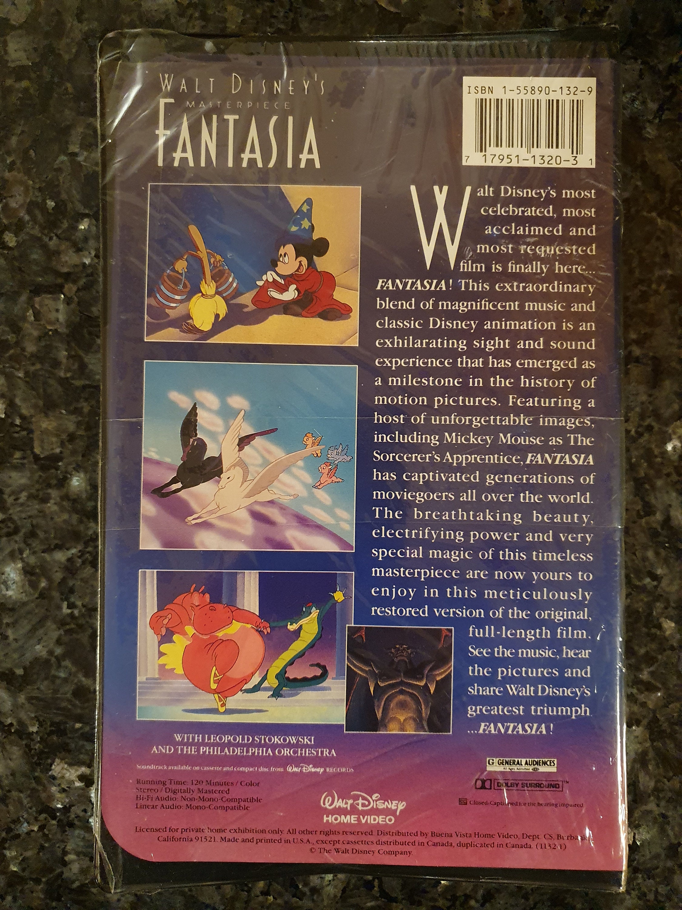 Walt Disney's Fantasia VHS New Sealed Black Diamond Etsy