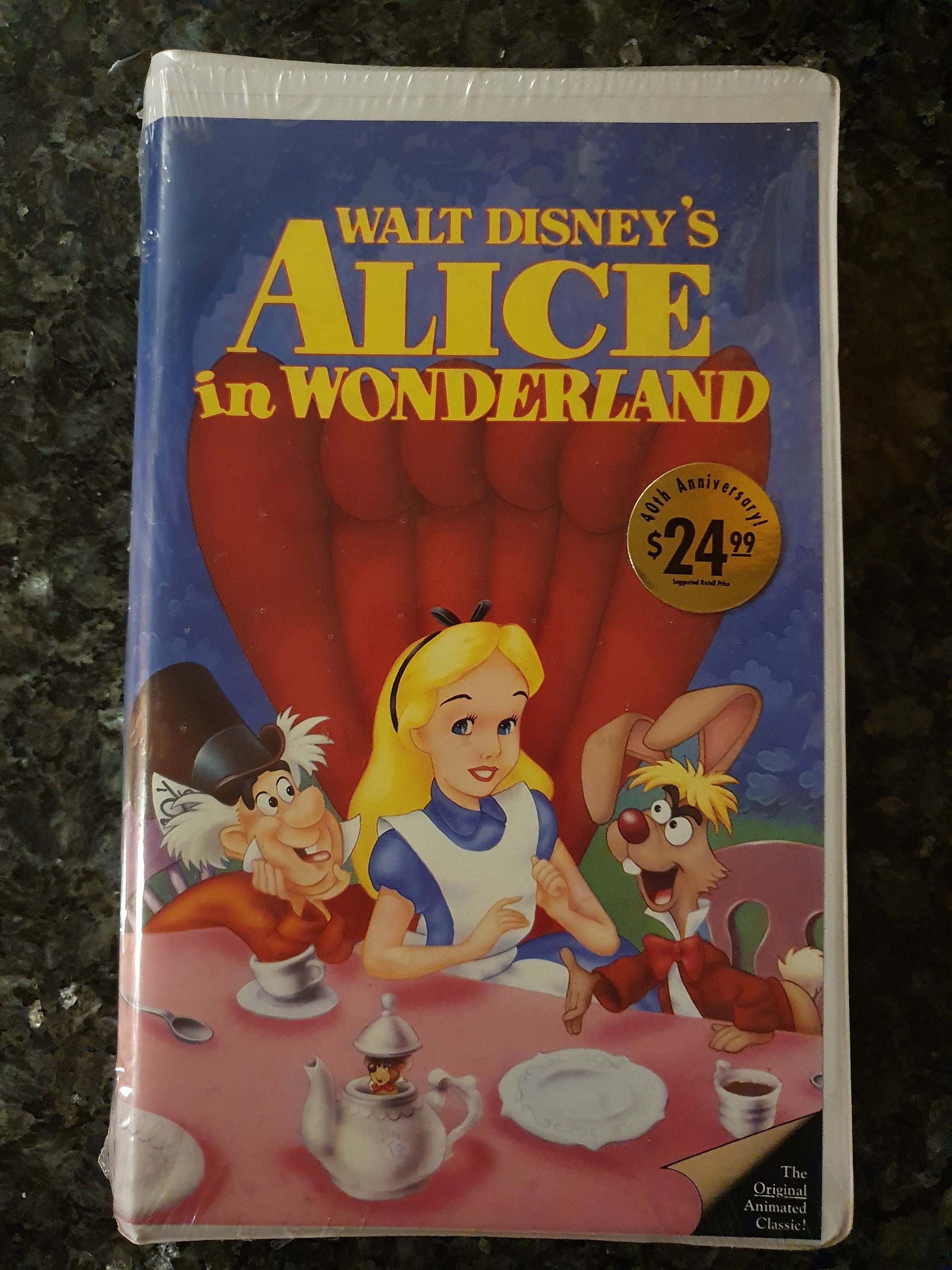 Walt Disney's Alice in Wonderland VHS New Sealed Black Etsy