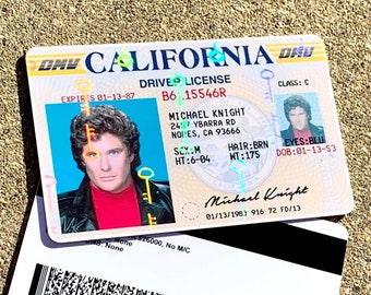 Knight Rider - Michael Knight Prop ID CARD KITT David Hasselhoff