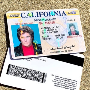 Knight Rider - Michael Knight Prop ID Karte KITT David Hasselhoff