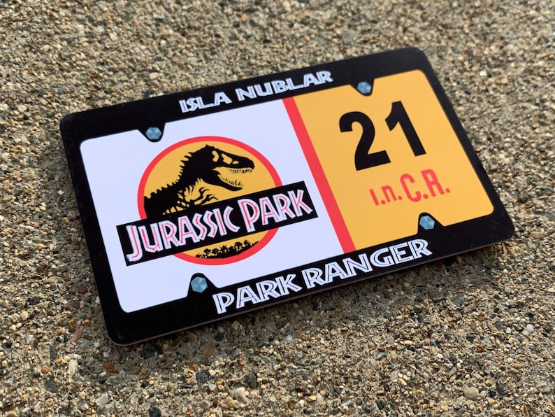 Jurassic Park License Plate Fridge Magnet Hi-Definition PRINT VIVID COLORS image 2