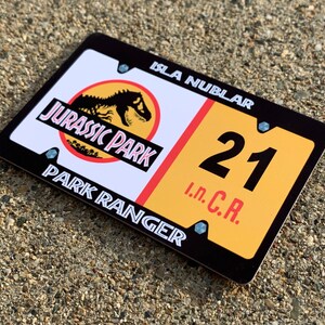 Jurassic Park License Plate Fridge Magnet Hi-Definition PRINT VIVID COLORS image 3