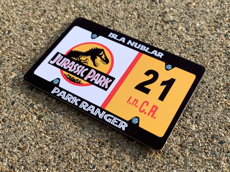 Jurassic Park License Plate Fridge Magnet Hi-Definition PRINT VIVID COLORS image 3