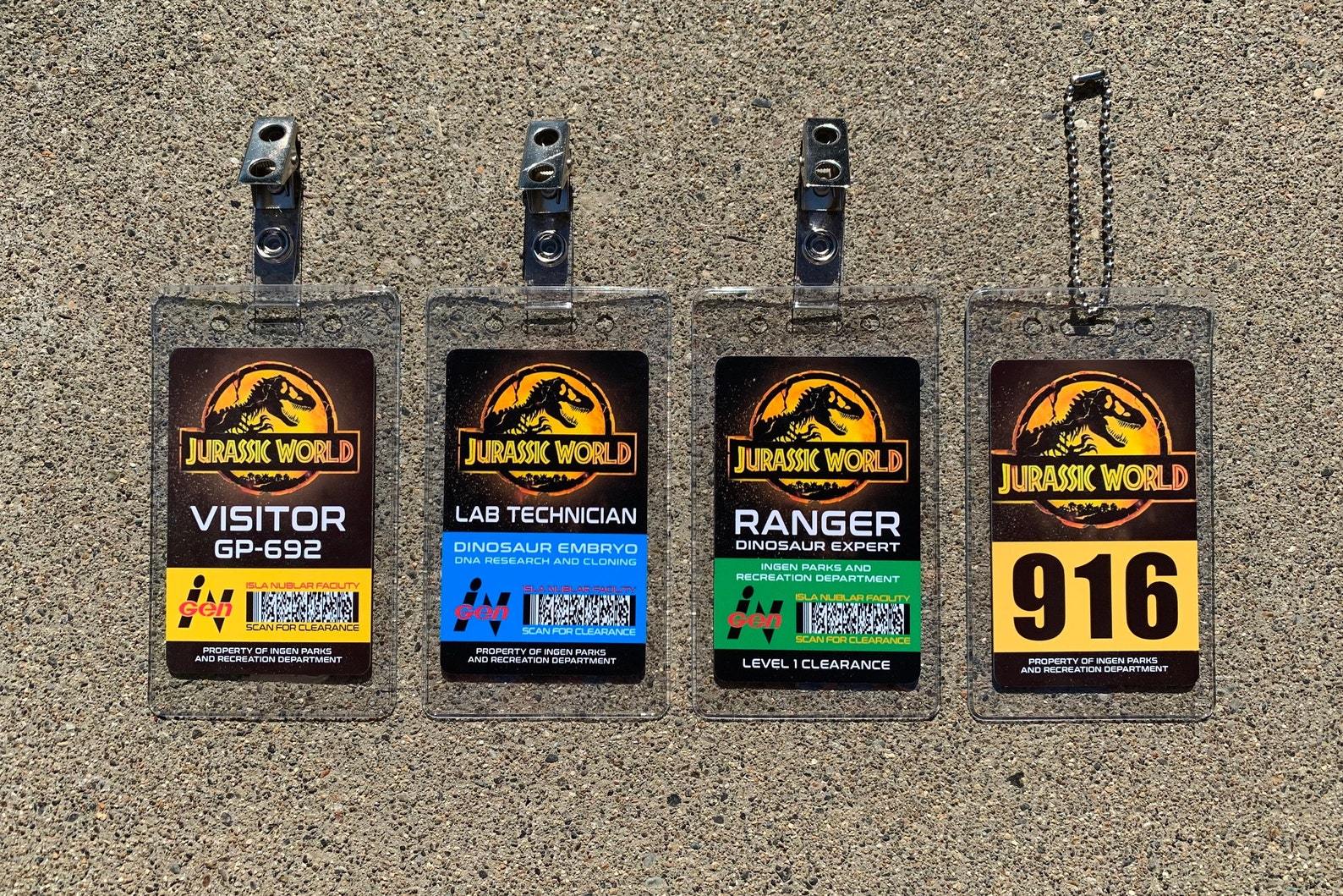 Jurassic Park Set Prop ID Badge: Lab Tech / Visitor / Park - Etsy