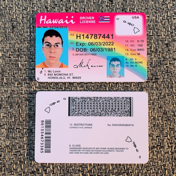 Mclovin Id Card Back