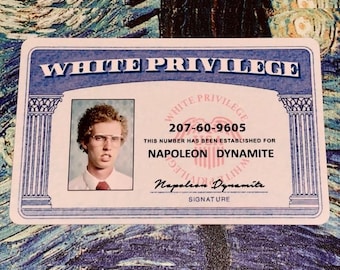 Official White / Black Privilege ID Card - Thick Plastic Card - Full Benefit