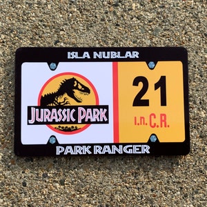 Jurassic Park nummerplaat koelkastmagneet Hi-Definition PRINT LEVENDIGE KLEUREN