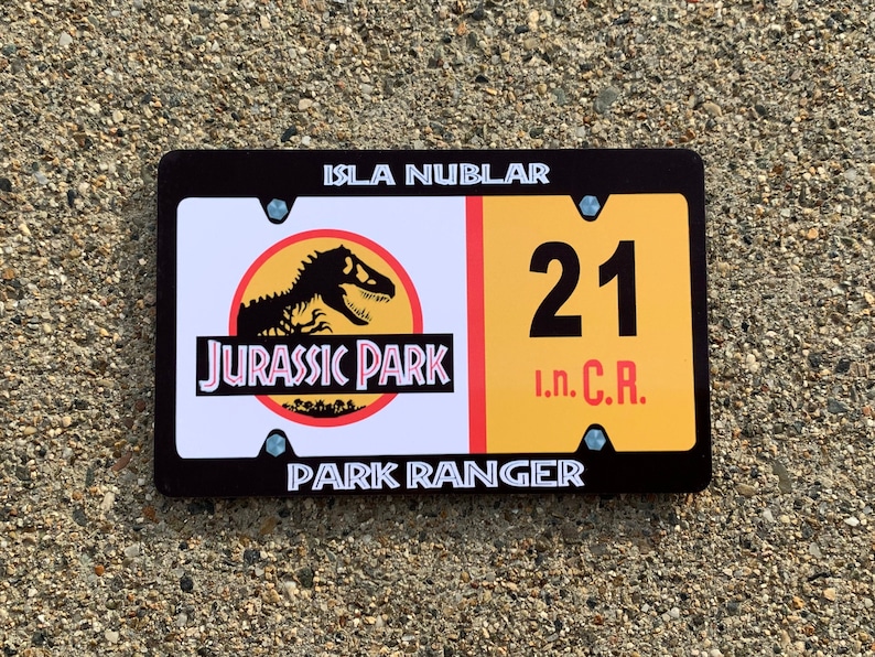 Jurassic Park License Plate Fridge Magnet Hi-Definition PRINT VIVID COLORS image 1