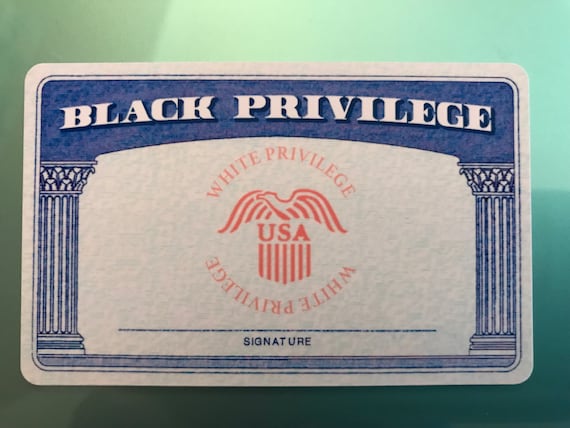 Official White / Black Privilege ID Card Thick Plastic Card Full Benefit -  Etsy UK