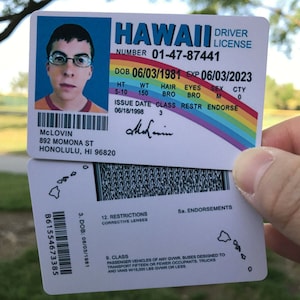 McLovin ID card from movie Superbad Ultra High Definition PRINT Free Stamp Shipping Mclovin - CLASSIC