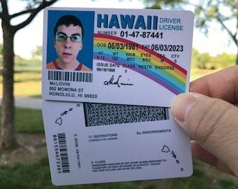 Tarjeta de identificación de McLovin de la película Superbad "Ultra" Impresión de alta definición - Envío gratuito de sellos