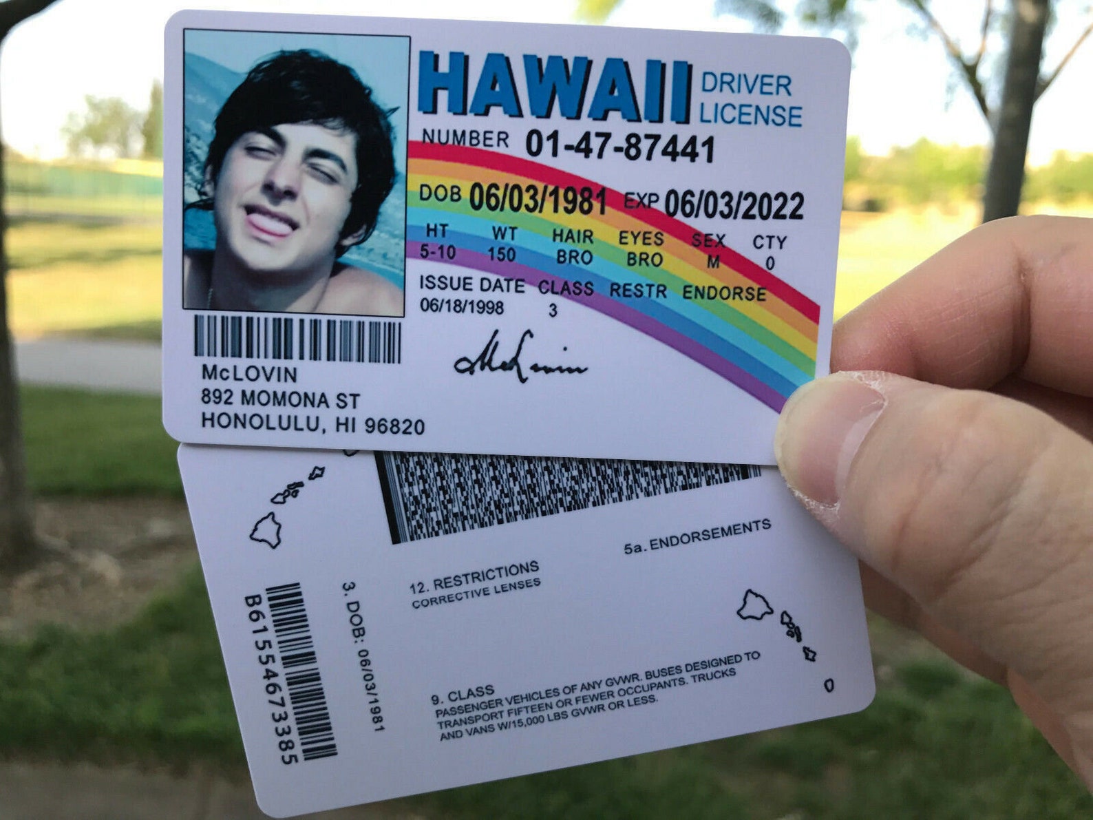 Tarjeta de identificación McLovin de la película Superbad Etsy España